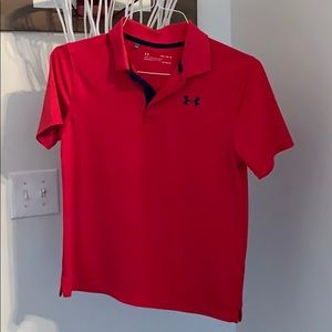 Youth Boys Under Armour Polo Red Youth Large